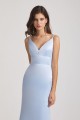 Spaghetti Straps Sheath V-Neck Satin Bridesmaid Dresses Canada