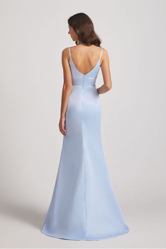 Spaghetti Straps Sheath V-Neck Satin Bridesmaid Dresses Canada