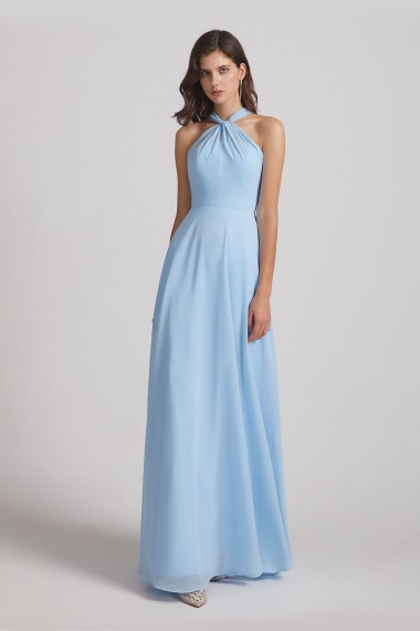 Floor Length Chiffon Bridesmaid Dresses with Criss Cross Neckline Canada