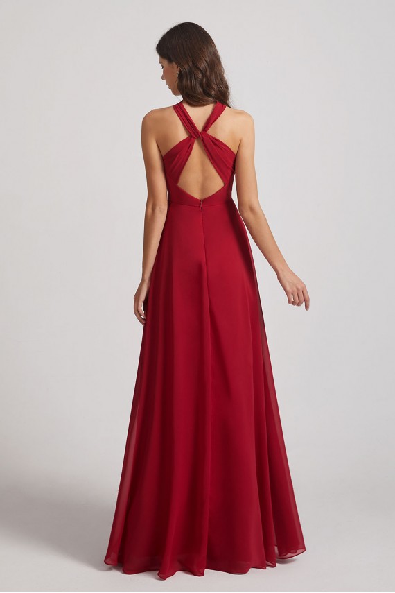 A-Line Chiffon Cross Halter Neckline Bridesmaid Dresses Canada