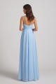 Straps V-Neck Chiffon Bridesmaid Dresses with Waist Knot and Side Slit Canada