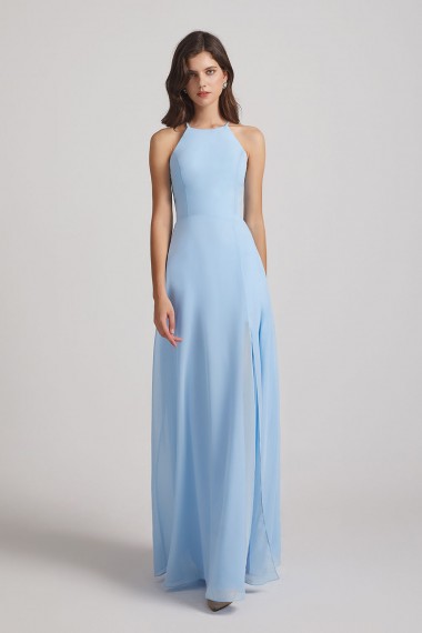 Halter Jewel Side Slit Chiffon Bridesmaid Dresses Canada