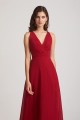 V-Neck Pleated Chiffon Criss-cross Straps Bridesmaid Dresses Canada