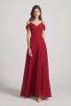 Chiffon Cold Shoulder V-Neck Bridesmaid Dresses with Slit Canada