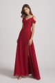 Chiffon Cold Shoulder V-Neck Bridesmaid Dresses with Slit Canada
