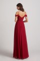 Chiffon Cold Shoulder V-Neck Bridesmaid Dresses with Slit Canada
