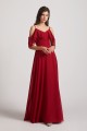 Cold Shoulder Chiffon Long Flowy Bridesmaid Dresses Canada