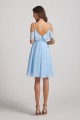 Cold Shoulder Flounce Blue Chiffon Short Bridesmaid Dresses Canada