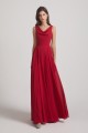 Long Sleeveless Cowl Chiffon A-line Bridesmaid Dresses Canada