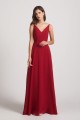 V-Neck Spaghetti Straps Chiffon Bridesmaid Dresses With Back Tie Canada