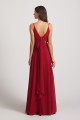 V-Neck Spaghetti Straps Chiffon Bridesmaid Dresses With Back Tie Canada