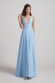 Deep V-Neck Chiffon Bridesmaid Dresses with Low Cut V Back Canada