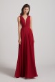 V-Neck Crinkle Sleeveless Chiffon Bridesmaid Dresses Canada
