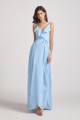 Maxi Wrap Singlet Bridesmaid Dresses with Tie Detail and Frills Canada