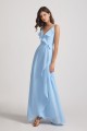 Maxi Wrap Singlet Bridesmaid Dresses with Tie Detail and Frills Canada
