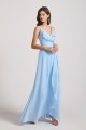 Maxi Wrap Singlet Bridesmaid Dresses with Tie Detail and Frills Canada