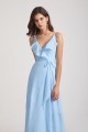 Maxi Wrap Singlet Bridesmaid Dresses with Tie Detail and Frills Canada