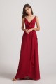 Spaghetti Straps Asymmetrical Frilled Wrap Bridesmaid Dresses Canada