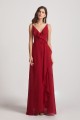 Spaghetti Straps Asymmetrical Frilled Wrap Bridesmaid Dresses Canada