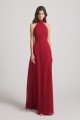 Backless High Neck Halter Chiffon Maxi Dresses Canada