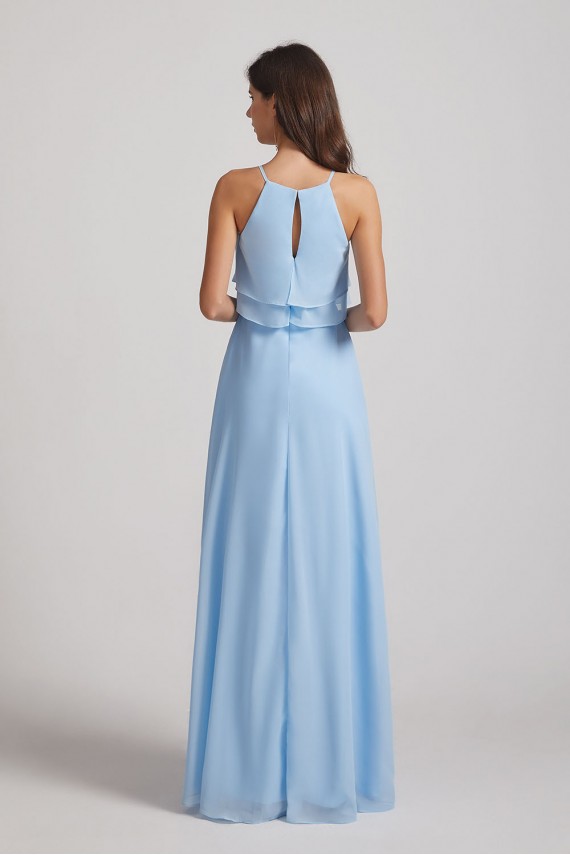 Jewel Ruffle Tiered Sleeveless Chiffon Maxi Dresses Canada