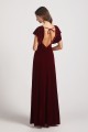 Velvet Flutter Sleeve Bridesmaid Dresses with Open Back Canada