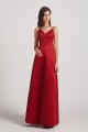 A-Line V-Neck Spaghetti Straps Satin Bridesmaid Dresses with Front Slit Canada