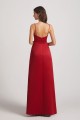 A-Line V-Neck Spaghetti Straps Satin Bridesmaid Dresses with Front Slit Canada