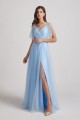 Princess V-Neck Long Flutter Sleeve Bridesmaid Dresses with Open Back Canada