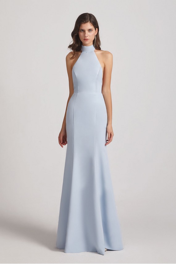 Trumpet Backless High Neck Halter Bridesmaid Dresses Canada