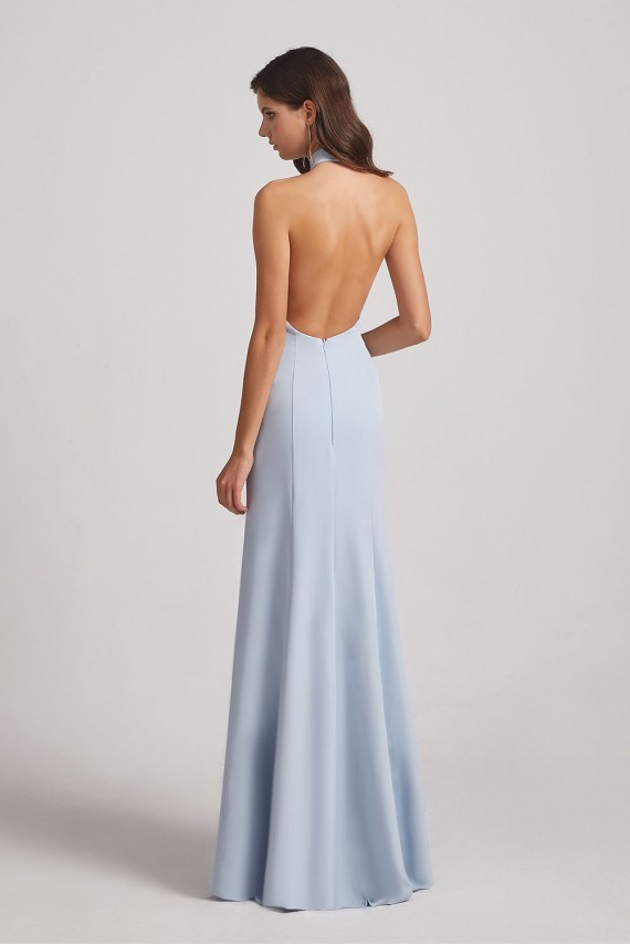 Trumpet Backless High Neck Halter Bridesmaid Dresses Canada