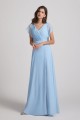 V-Neck Flutter Sleeve Backless Chiffon Bridesmaid Dresses with Side Slit Canada