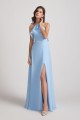 Ruffled Halter Neckline A-Line Skirt Slit Bridesmaid Dresses Canada