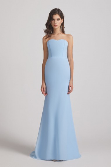 Light Sky Blue Chiffon Strapless Sweetheart Bridesmaid Dresses Canada