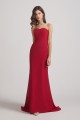 Strapless Sweetheart Chiffon Sheath Bridesmaid Dresses Canada