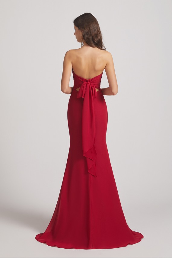 Strapless Sweetheart Chiffon Sheath Bridesmaid Dresses Canada