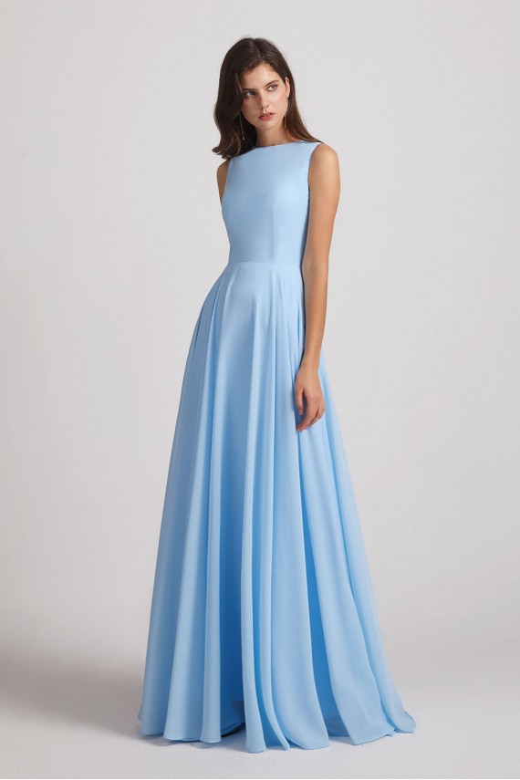 Long Sleeveless Open Back Chiffon Maxi Dresses Canada