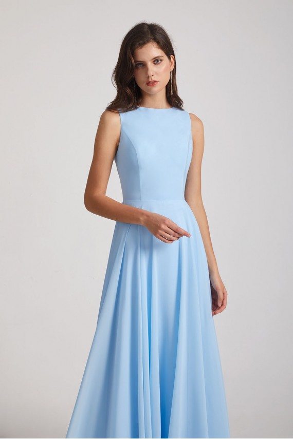 Long Sleeveless Open Back Chiffon Maxi Dresses Canada