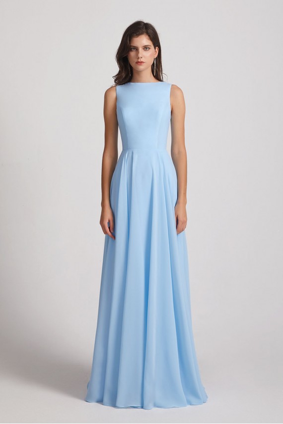 Long Sleeveless Open Back Chiffon Maxi Dresses Canada
