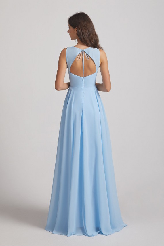 Long Sleeveless Open Back Chiffon Maxi Dresses Canada