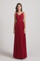 Spaghetti Straps V-Neck Ruched Chiffon Bridesmaid Dresses Canada