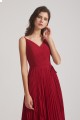Spaghetti Straps V-Neck Ruched Chiffon Bridesmaid Dresses Canada