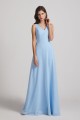 V-Neck Straps A-Line Chiffon Bridesmaid Dresses with Tied Sash Canada