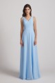 V-Neck Straps A-Line Chiffon Bridesmaid Dresses with Tied Sash Canada