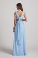 V-Neck Straps A-Line Chiffon Bridesmaid Dresses with Tied Sash Canada
