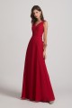V-Neck Tie Back A-line Chiffon Long Bridesmaid Dresses Canada