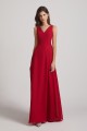V-Neck Tie Back A-line Chiffon Long Bridesmaid Dresses Canada