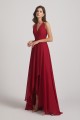 Straps V-Neck Chiffon Country High Low Bridesmaid Dresses Canada