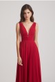 Wide Straps Double V-Neck Crinkle Chiffon Bridesmaid Dresses Canada