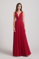 Wide Straps Double V-Neck Crinkle Chiffon Bridesmaid Dresses Canada